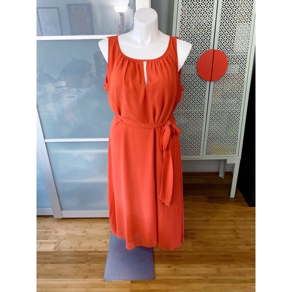 Tahari Dresses & Skirts - NWT Tahari ASL Chiffon Hi-Lo Halter Dress - Orange
